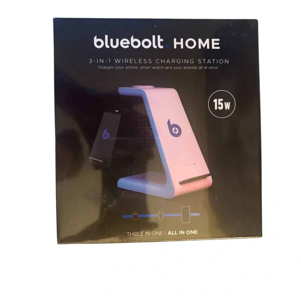 Bluebolt Home 3 in 1 Wireless Charging Station All in one white NIB